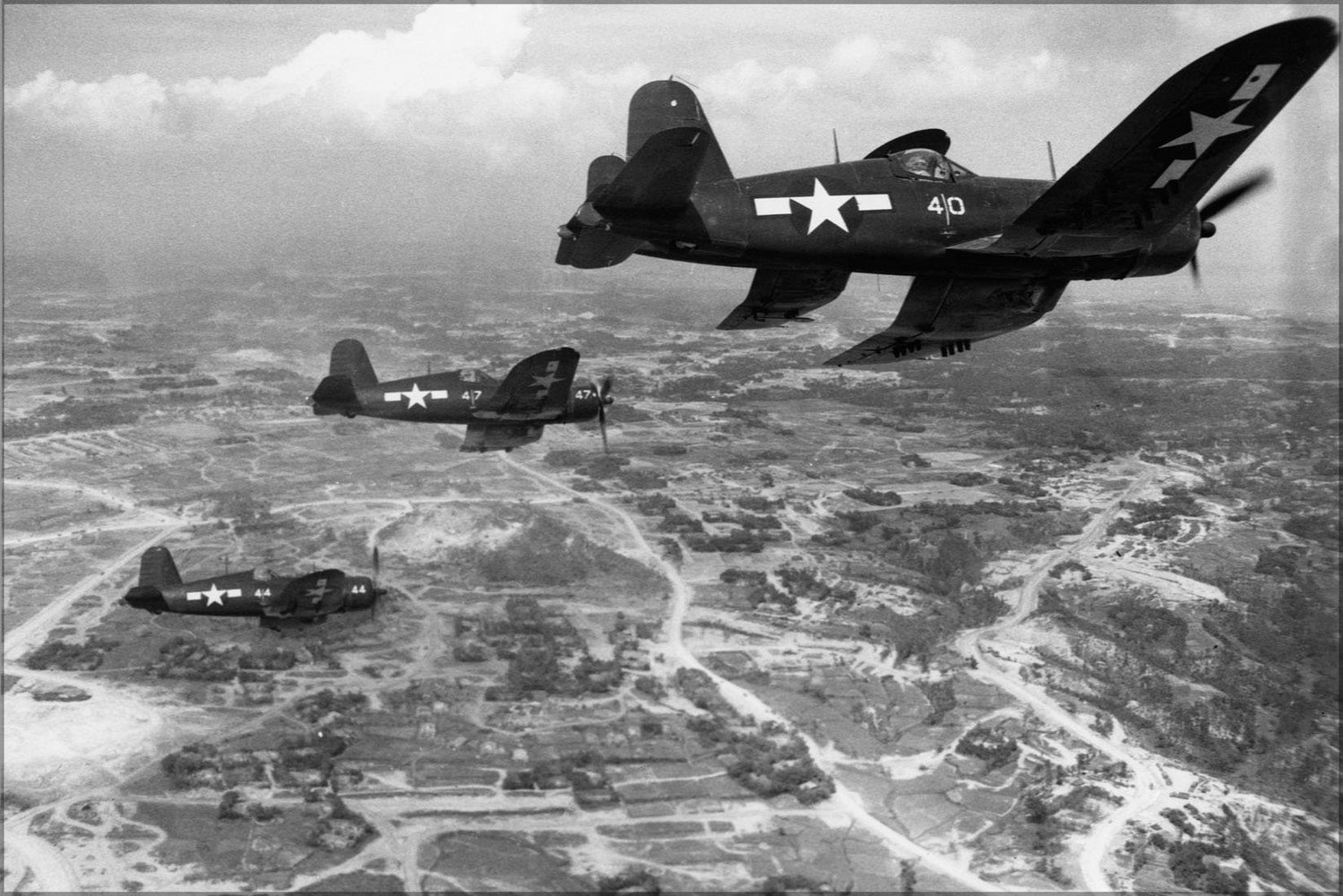 Poster, Many Sizes Available; Marine Corps Goodyear Fg-1D Corsairs Okinawa 1945