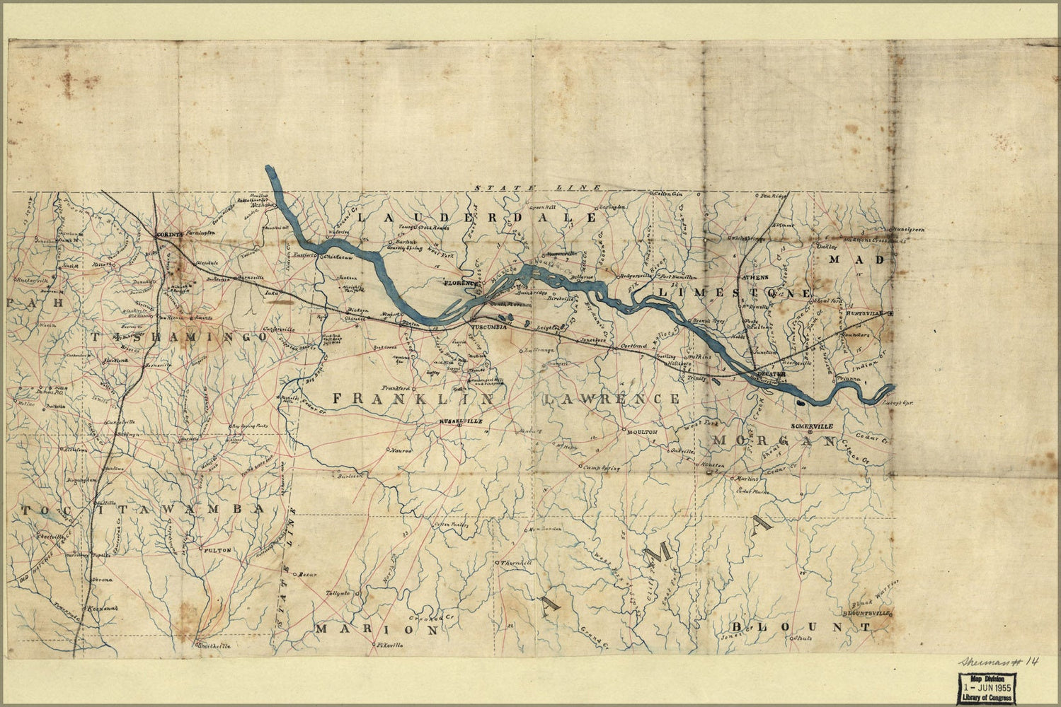 Poster, Many Sizes Available; Map Of Northwest Alabama And Ne Mississippi 1863