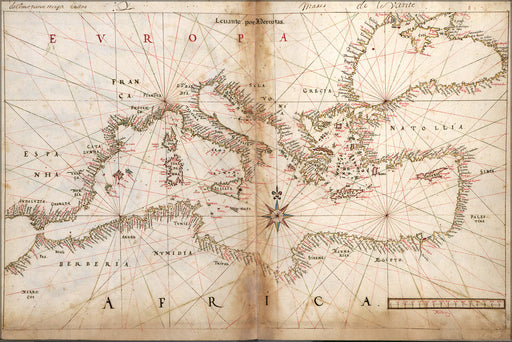 Poster, Many Sizes Available; Map Chart Of The Mediterranean Sea 1630  P2