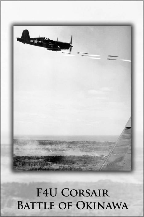 Poster, Many Sizes Available; Marine Corps Vought F4U-1 Corsair  Battle Of Okinawa