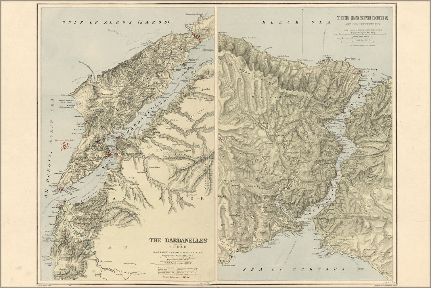 Poster, Many Sizes Available; Map Of Dardanelles And The Troad Turkey 1914