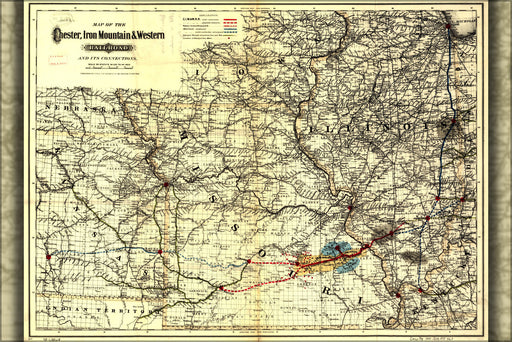 Poster, Many Sizes Available; Map Chester Iron Mountain Western Railroad 1881