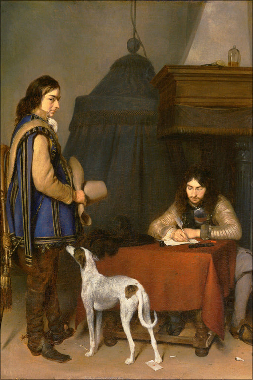 Poster, Many Sizes Available; Gerard Ter Borch, Dutch Active Deventer After 1654 Officer Writing A Letter, With A Trumpeter