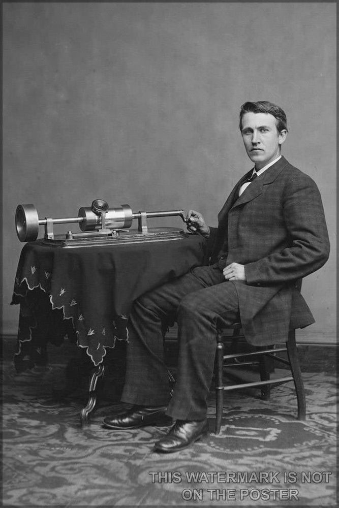 Poster, Many Sizes Available; Thomas Alva Edison And His Early Phonograph C.1877