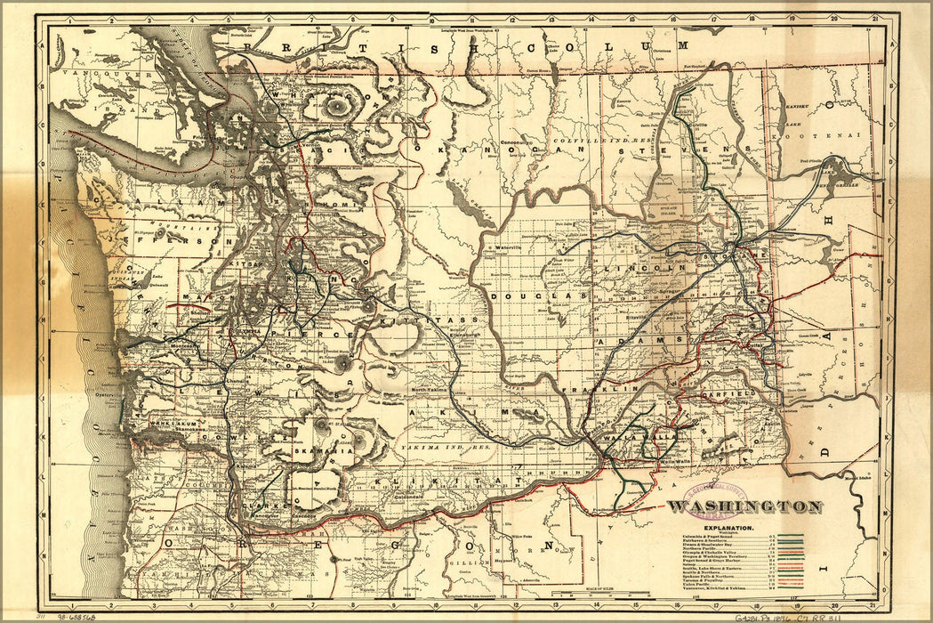 Poster, Many Sizes Available; Crams Township Railroad Map Of Washington 1896