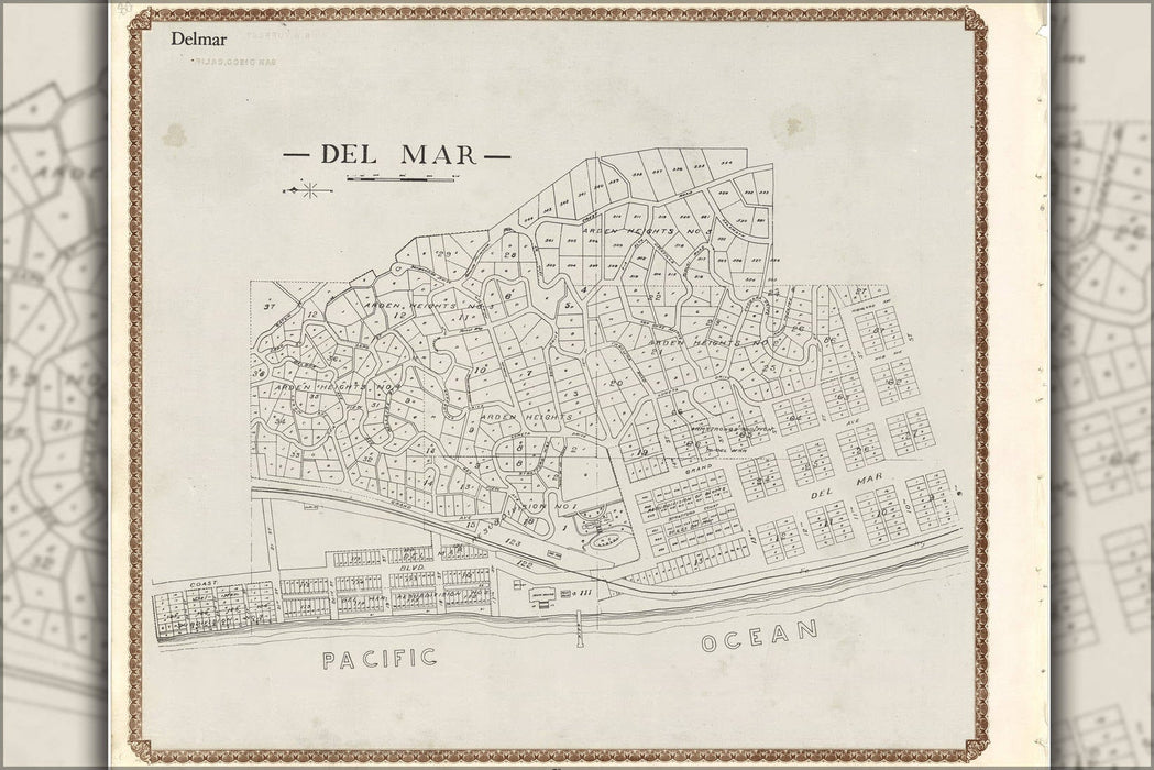 Poster, Many Sizes Available; Map Of Del Mar San Diego County California 1911