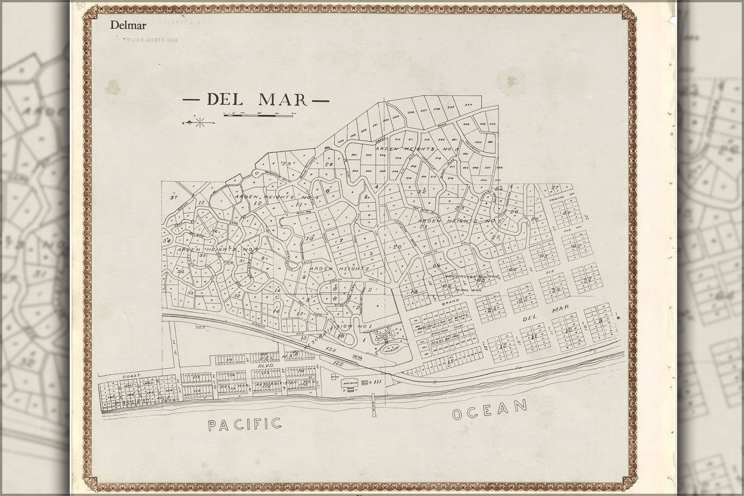 Poster, Many Sizes Available; Map Of Del Mar San Diego County California 1911