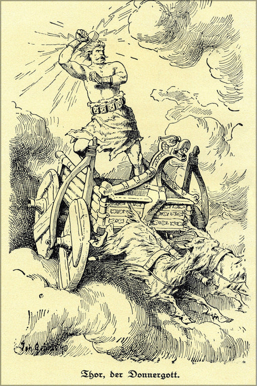 Poster, Many Sizes Available; Thor, God Of Thunder By Johannes Gehrts 1890