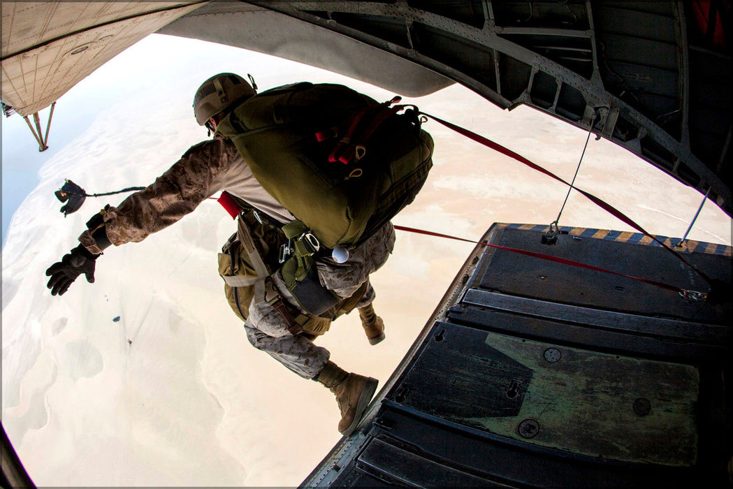 Poster, Many Sizes Available; Marines Exit A Ch-53E Super Stallion Helicopter