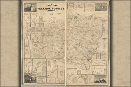 Poster, Many Sizes Available; Map Of Orange County, Vermont 1858