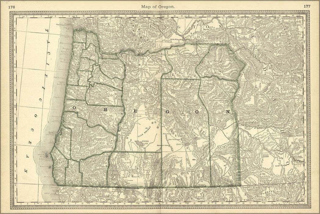 Poster, Many Sizes Available; Map Of Oregon 1881