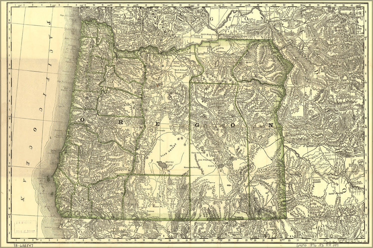 Poster, Many Sizes Available; Map Of Oregon Showing The Railroads 1876