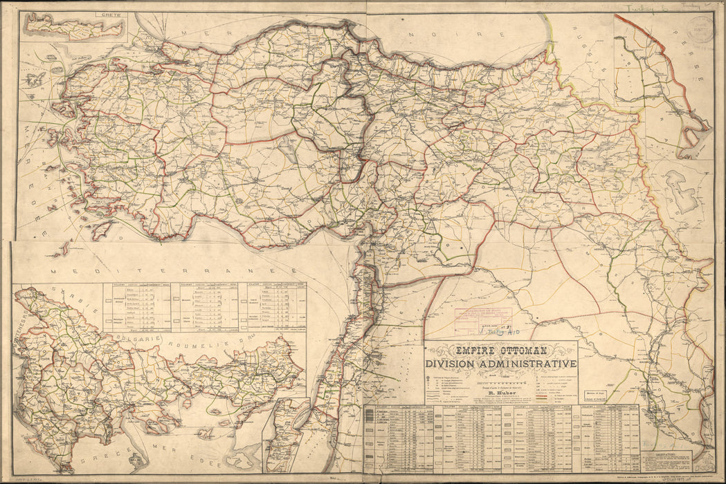 Poster, Many Sizes Available; Map Of Ottoman Empire Admin Divisions 1899