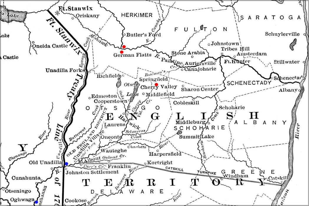 Poster, Many Sizes Available; Map Detail Of New York State Western Frontier In 1778