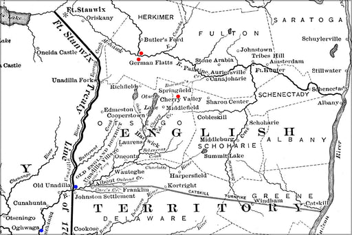 Poster, Many Sizes Available; Map Detail Of New York State Western Frontier In 1778