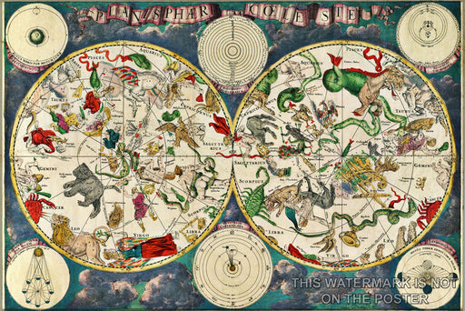 Poster, Many Sizes Available; Celestial Map From The 17Th Century, By The Dutch Cartographer Frederik De Wit