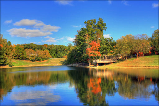 Poster, Many Sizes Available; Gfp Missouri St Louis Clubhouse Pond And Scenery