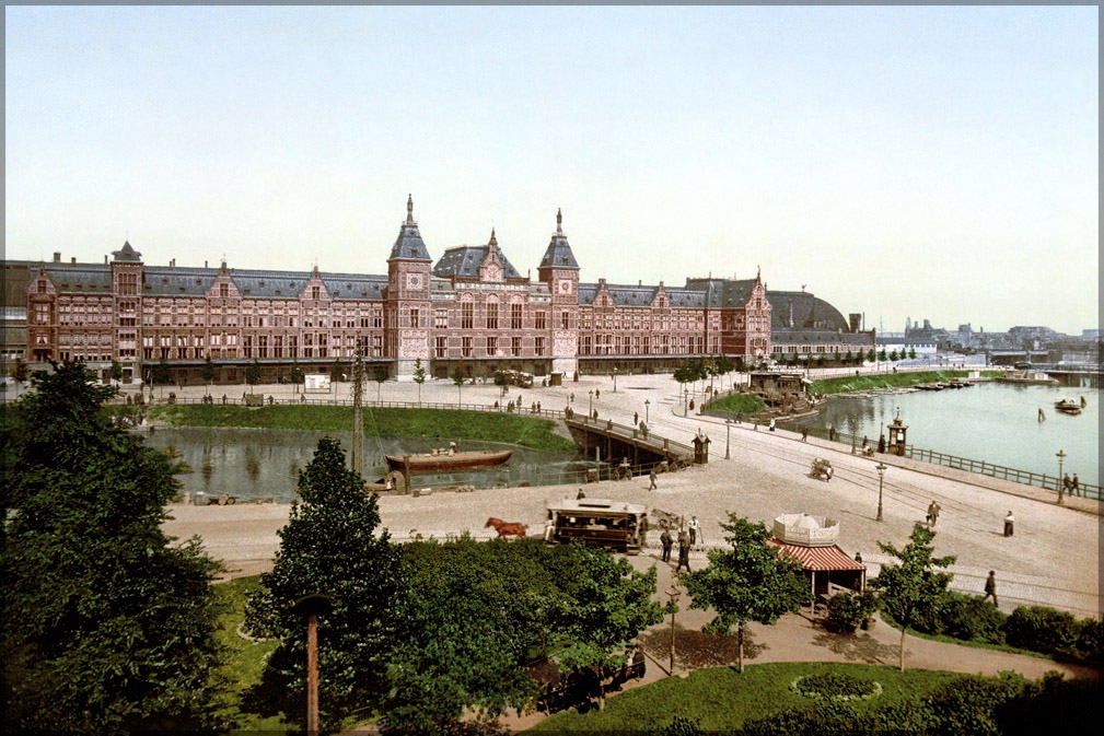 Poster, Many Sizes Available; Central Train Station, Amsterdam, The Netherlands C1900