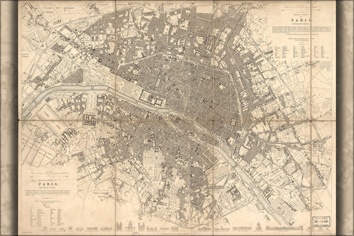 Poster, Many Sizes Available; Map Of Paris 1834 (Resize Attempted)