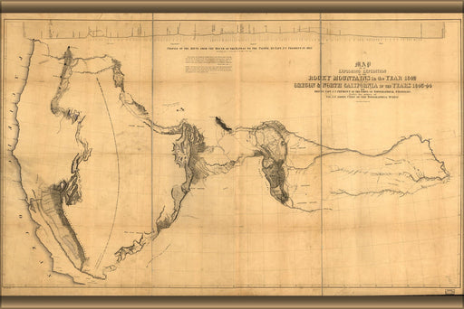 Poster, Many Sizes Available; Map Exped Rocky Mountains Oregon California 1843