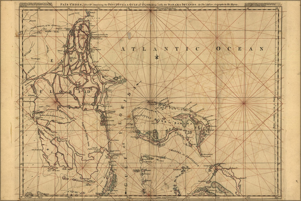 Poster, Many Sizes Available; Map Of East Florida & Bahama Islands 1768 P1