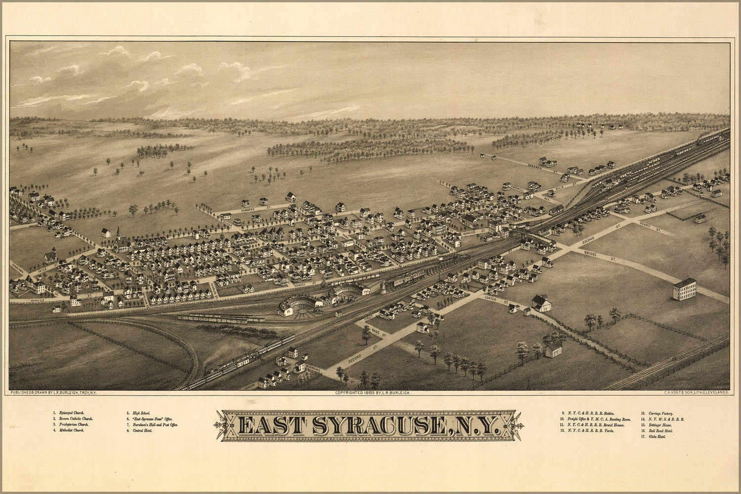 Poster, Many Sizes Available; Map Of East Syracuse, N.Y. 1885