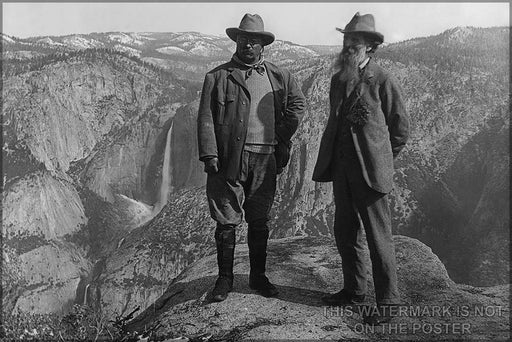 Poster, Many Sizes Available; President Theodore Roosevelt (Left) And Nature Preservationist John Muir, Founder Of The Sierra Club, On Glaci