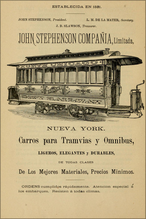 Poster, Many Sizes Available; Horse Tram North Chicago Railway Guide To Havana