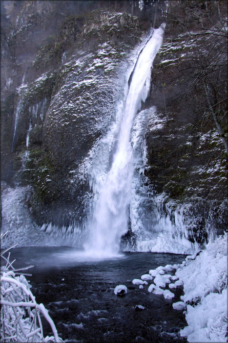 Poster, Many Sizes Available; Horsetail Falls Winter