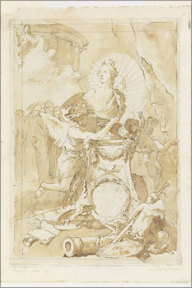Poster, Many Sizes Available; Giovanni Battista Tiepolo Design For Dedication Page To Charles Iii Of Spain And The Two Sicilies