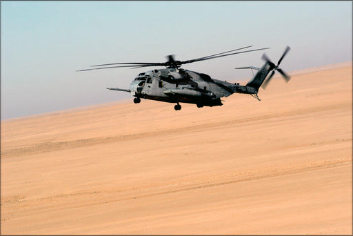 Poster, Many Sizes Available; Ch-53E Helicopter Over Anbar Province, Iraq. Dec. 13, 2004