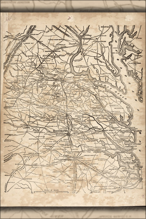 Poster, Many Sizes Available; Map Of Eastern Virginia 1862