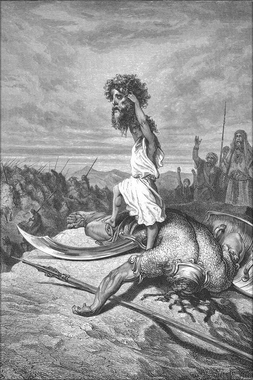 Poster, Many Sizes Available; David Slays Goliath From Gustave Dore English Bible 1866