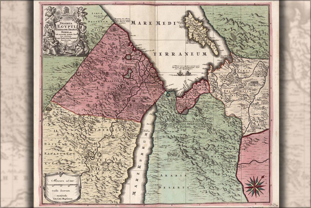 Poster, Many Sizes Available; Map Of Egypt Syria & Israel 18Th Century In Latin