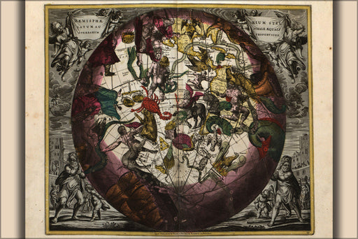 Poster, Many Sizes Available; Ptolemy Constellation Zodiac Map 1708 P3