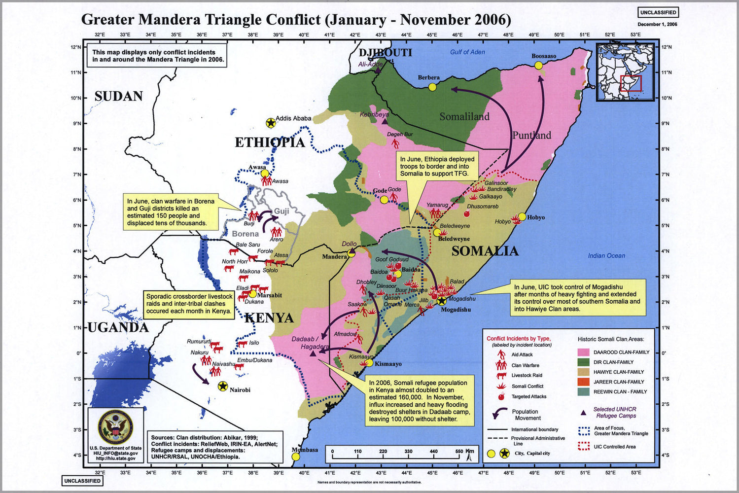 Poster, Many Sizes Available; Map Greater Mandera Triangle Conflict Somalia