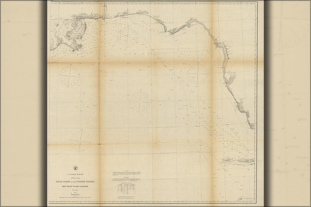 Poster, Many Sizes Available; Map Gulf Coast Key West To Rio Grande 1863 P1