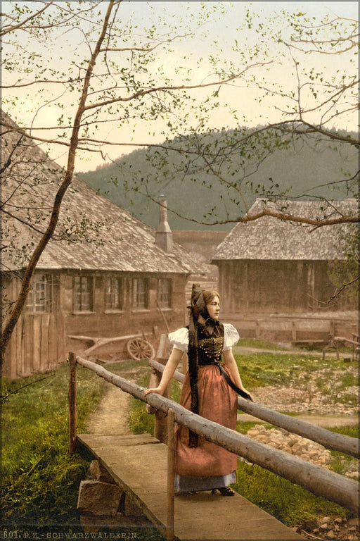 Poster, Many Sizes Available; Girl Black Forest, Baden, Germany Photochrom 1890