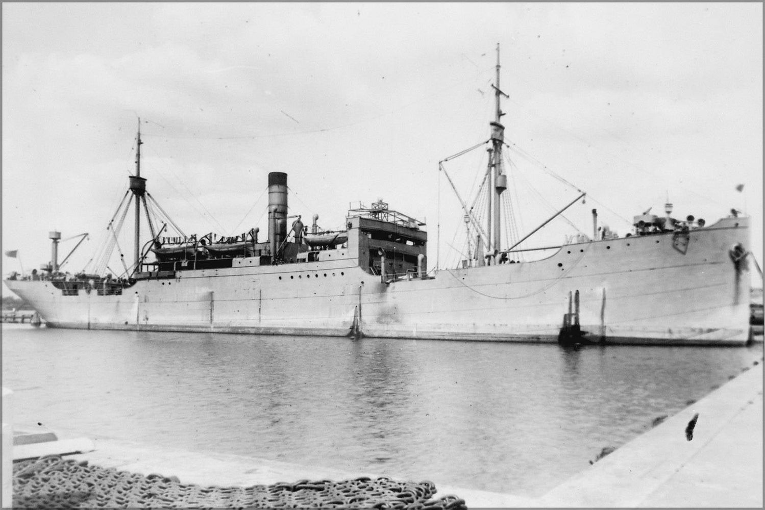 Poster, Many Sizes Available; Houston Ak1 , Formerly Liebenfels. Cargo Ship. Starboard Bow, At Wharf, 06 27 1918 Nara 535434