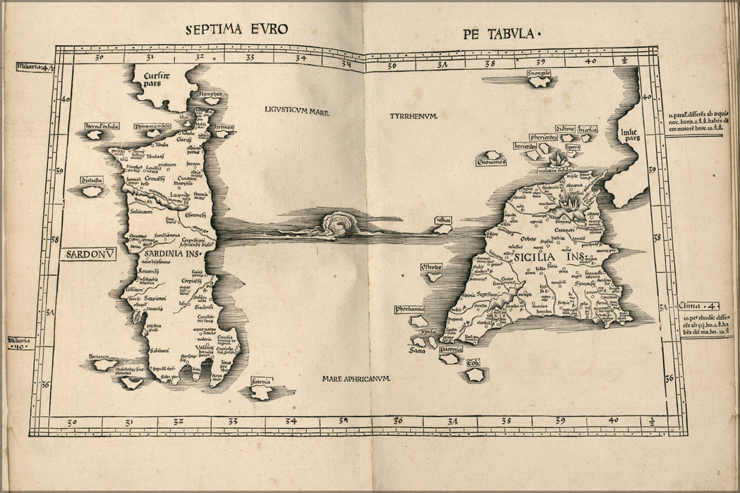 Poster, Many Sizes Available; Ptolemy Map Sicily & Sardinia Italy 2Nd Century