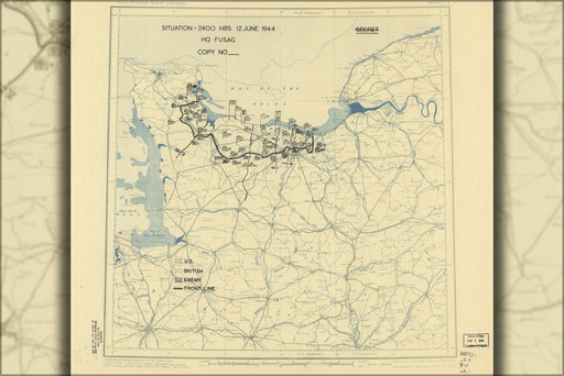 Poster, Many Sizes Available; Map June 12, 1944 Normandy Invasion