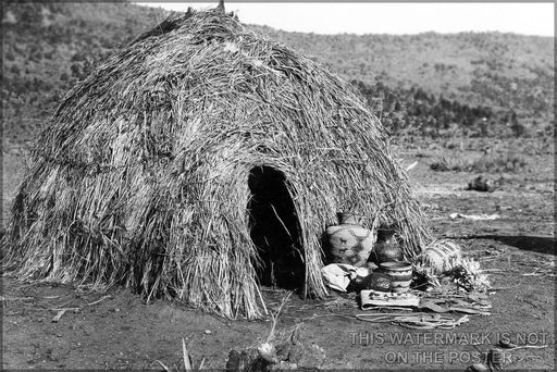 Poster, Many Sizes Available; Apache Wickiup, By Edward S. Curtis, 1903