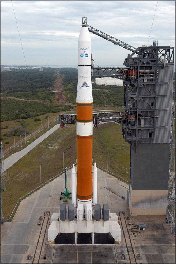 Poster, Many Sizes Available; Delta Iv Medium 4.2+ Rocket (With Goes-N) On Launch Pad