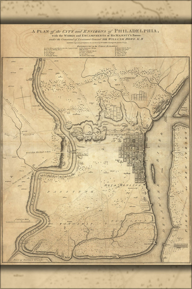 Poster, Many Sizes Available; Map Of Philadelphia, 1779