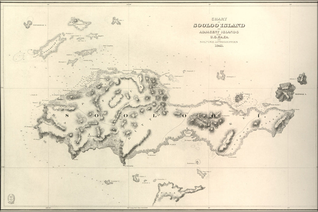 Poster, Many Sizes Available; Chart Map Of  The Sooloo Sea And Adjacent Islands 1841