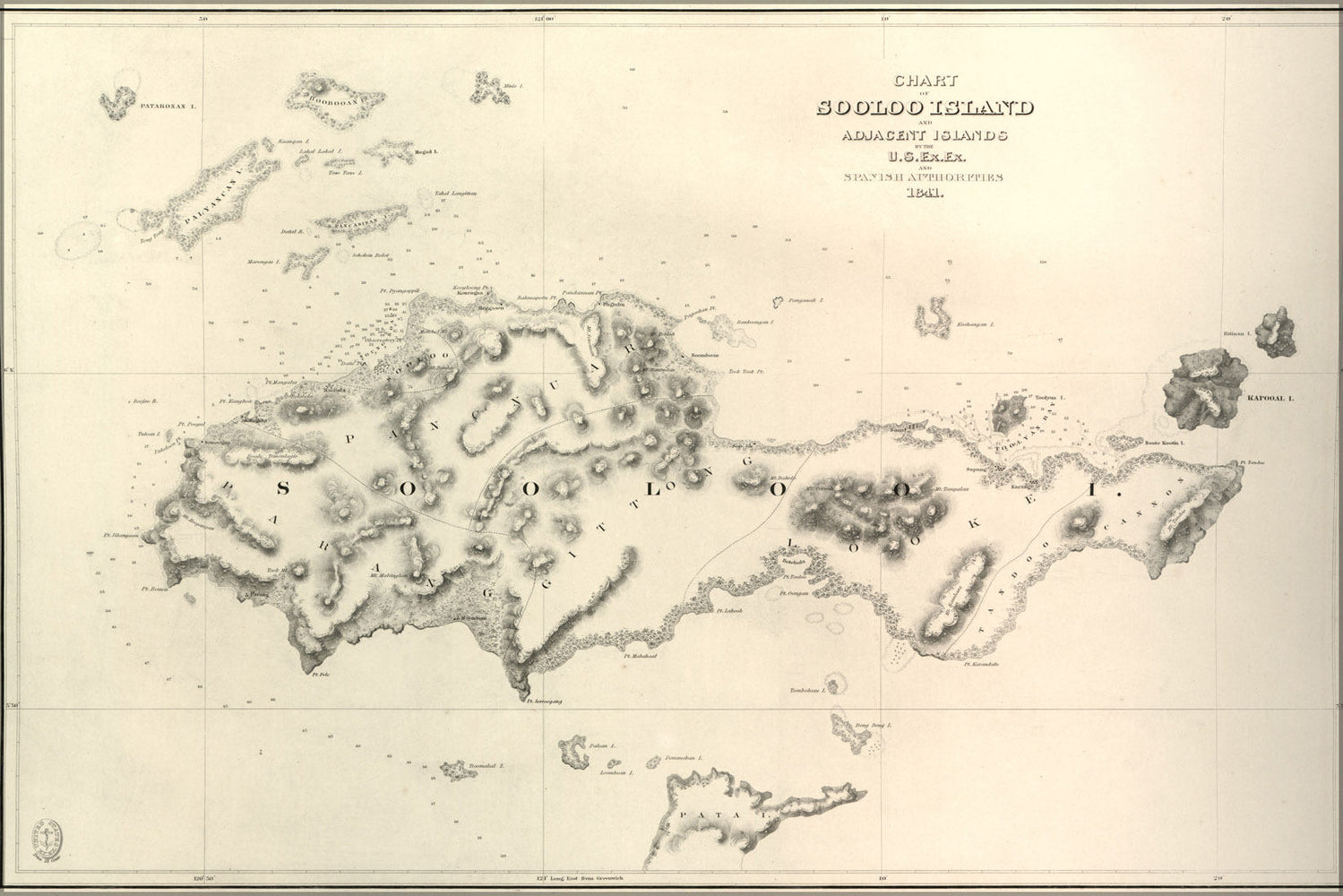 Poster, Many Sizes Available; Chart Map Of  The Sooloo Sea And Adjacent Islands 1841