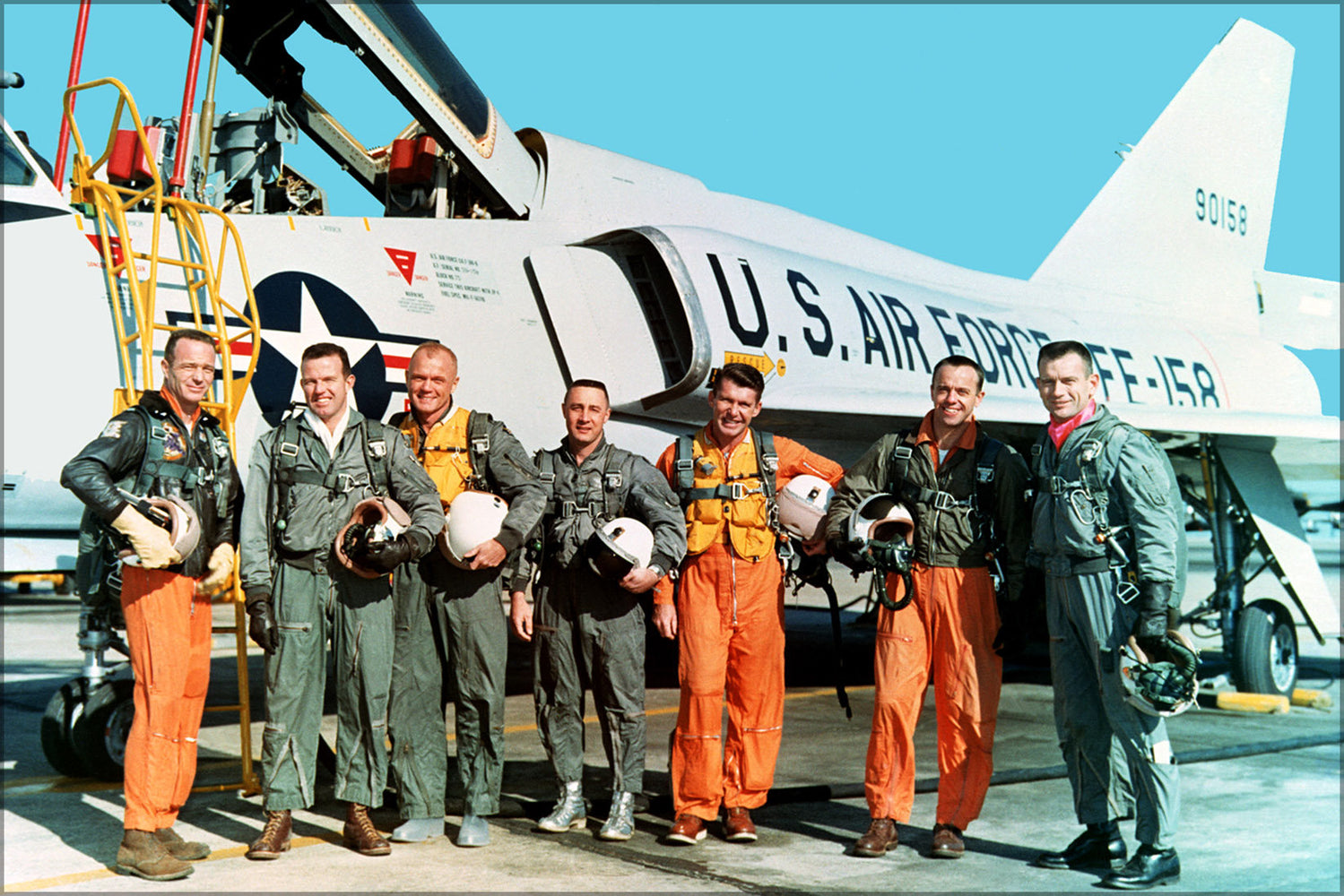 Poster, Many Sizes Available; Mercury Seven Program Astronauts With F-106B Delta Dart 1961