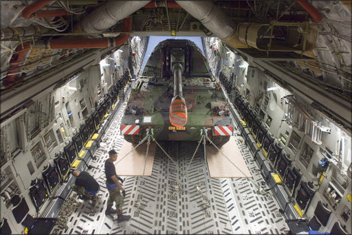 Poster, Many Sizes Available; Howitzer 2000 Tank Inside C-17 Globemaster Iii Ramstein Air Base