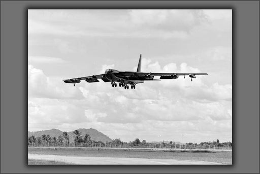 Poster, Many Sizes Available; U.S. Air Force Boeing B-52 Stratofortress Aircraft Landing At U-Tapao Air Base; Vietnam War 1972
