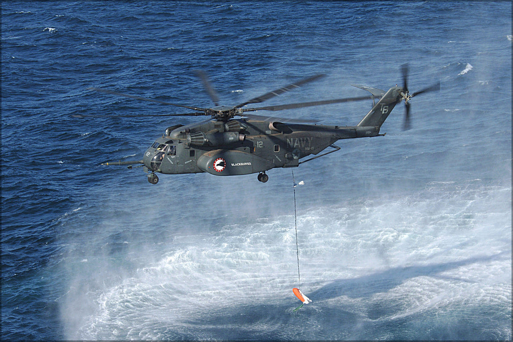 Poster, Many Sizes Available; Mh-53E Sea Dragon Conducts A Mine Sweeping Exercise